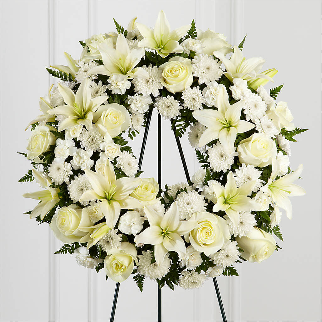 Treasured Tribute Wreath – Dejavu Florist And Balloons, Durham NC