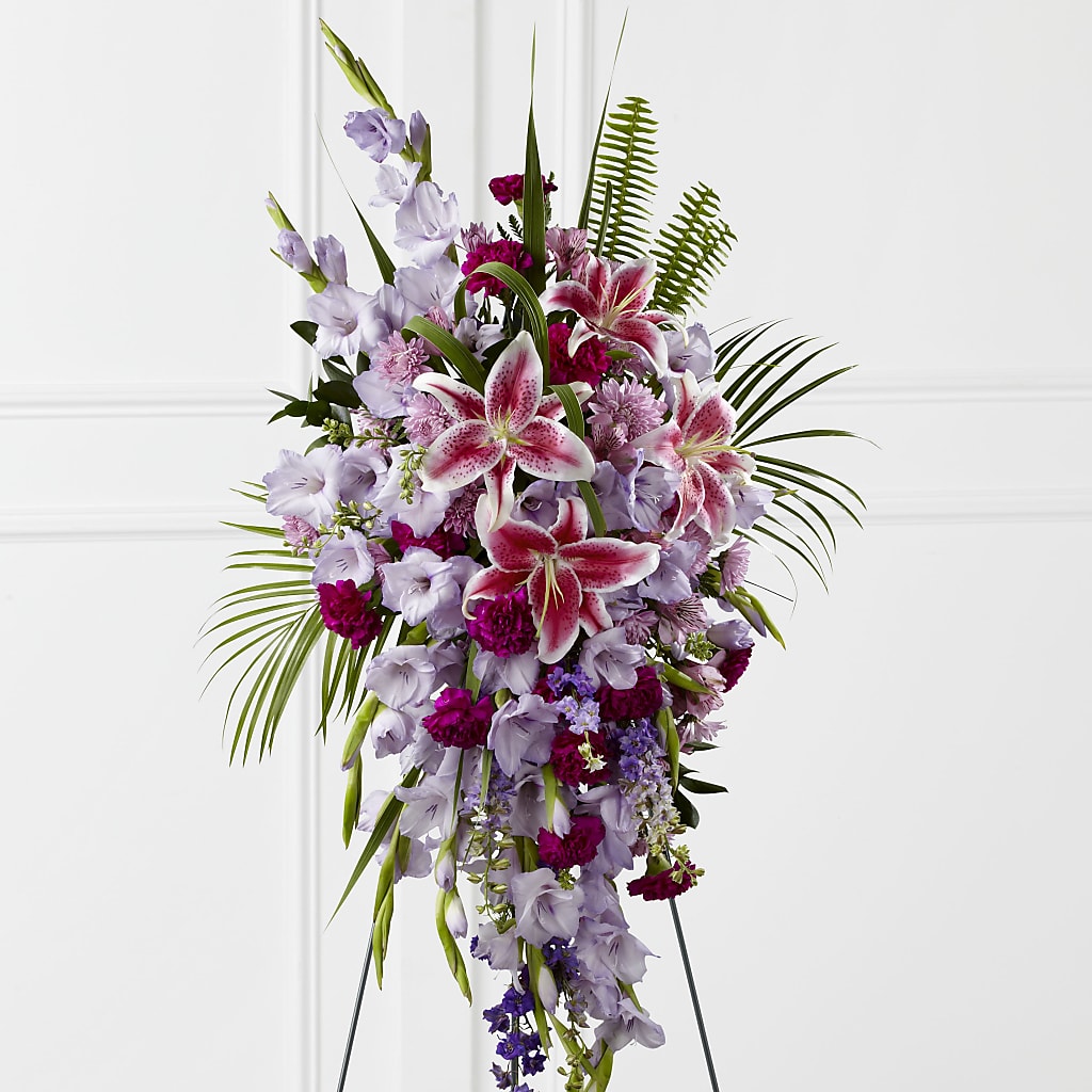 Tender Touch Standing Spray – Dejavu Florist And Balloons, Durham NC