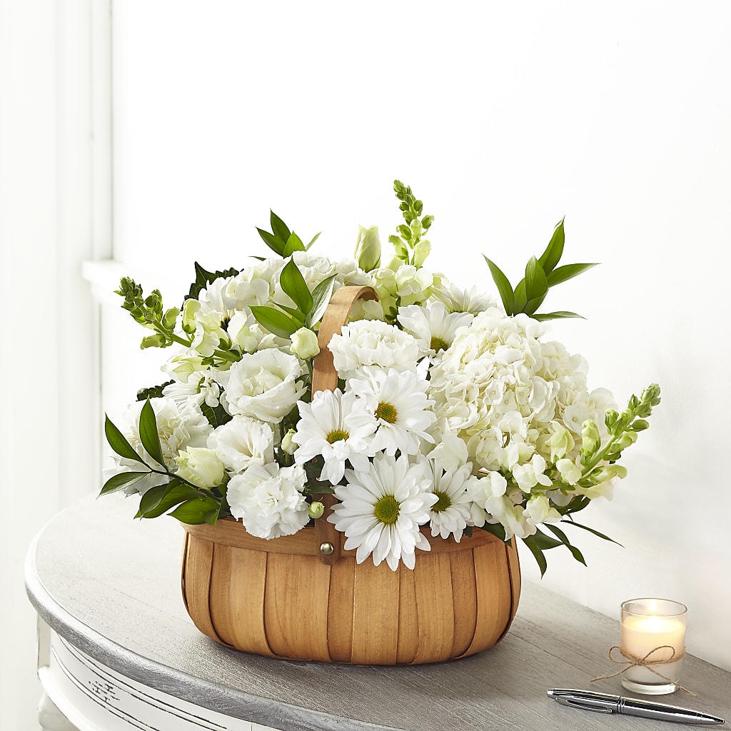 Pure Ivory Basket – Dejavu Florist And Balloons, Durham NC