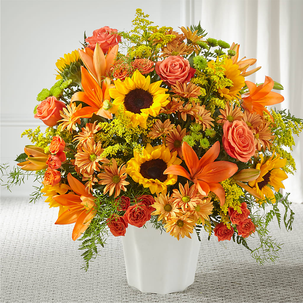 Harvest Thoughts Floor Basket – Dejavu Florist And Balloons, Durham NC