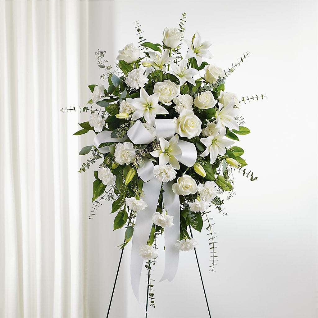 With Care Standing Spray – Dejavu Florist And Balloons, Durham NC