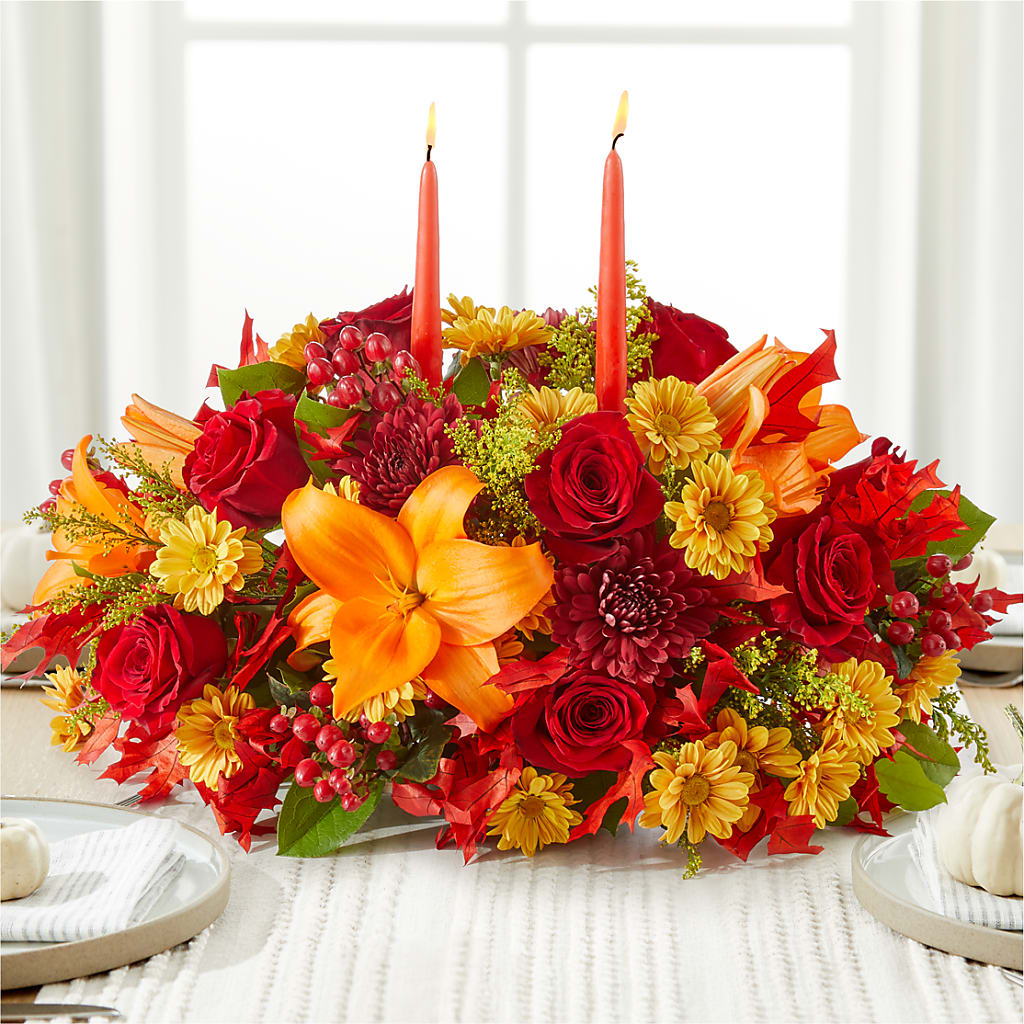 Autumn's Embrace Centerpiece – Dejavu Florist And Balloons, Durham NC