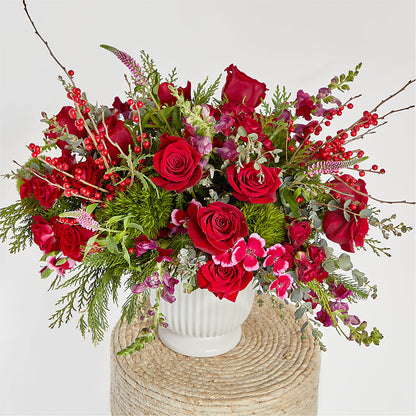 Big Red Bow Bouquet –  Dejavu Florist And Balloons, Durham NC