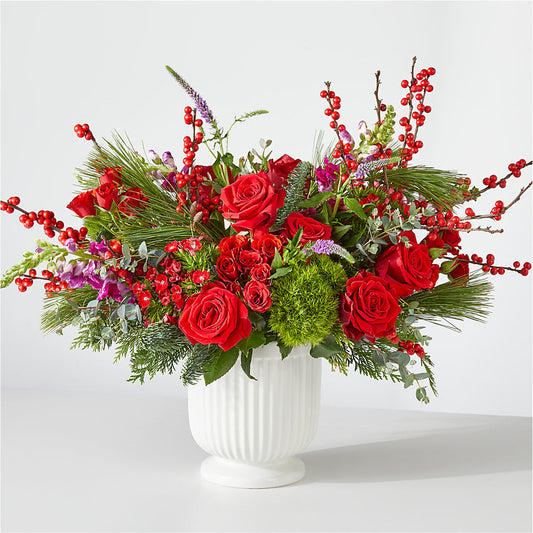 Big Red Bow Bouquet –  Dejavu Florist And Balloons, Durham NC