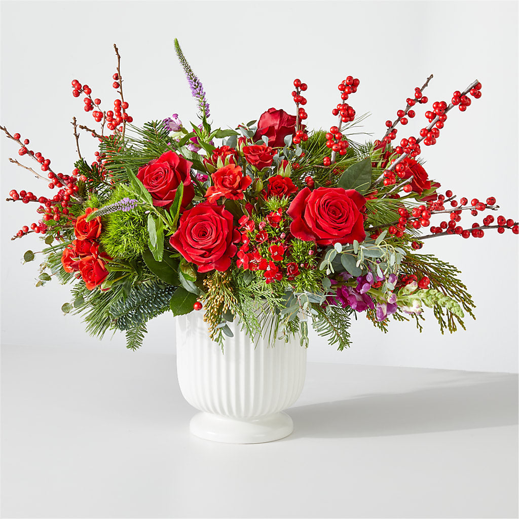 Big Red Bow Bouquet –  Dejavu Florist And Balloons, Durham NC