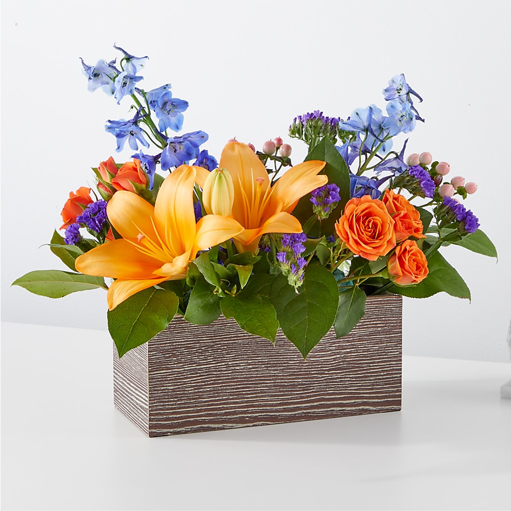 Radiant Citrus Box Bouquet –  Dejavu Florist And Balloons, Durham NC