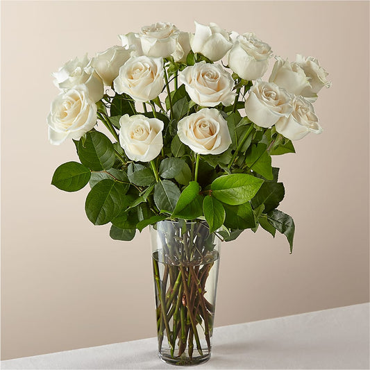 Long Stem White Rose Bouquet –  Dejavu Florist And Balloons, Durham NC