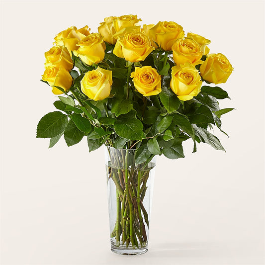 Long Stem Yellow Rose Bouquet –  Dejavu Florist And Balloons, Durham NC