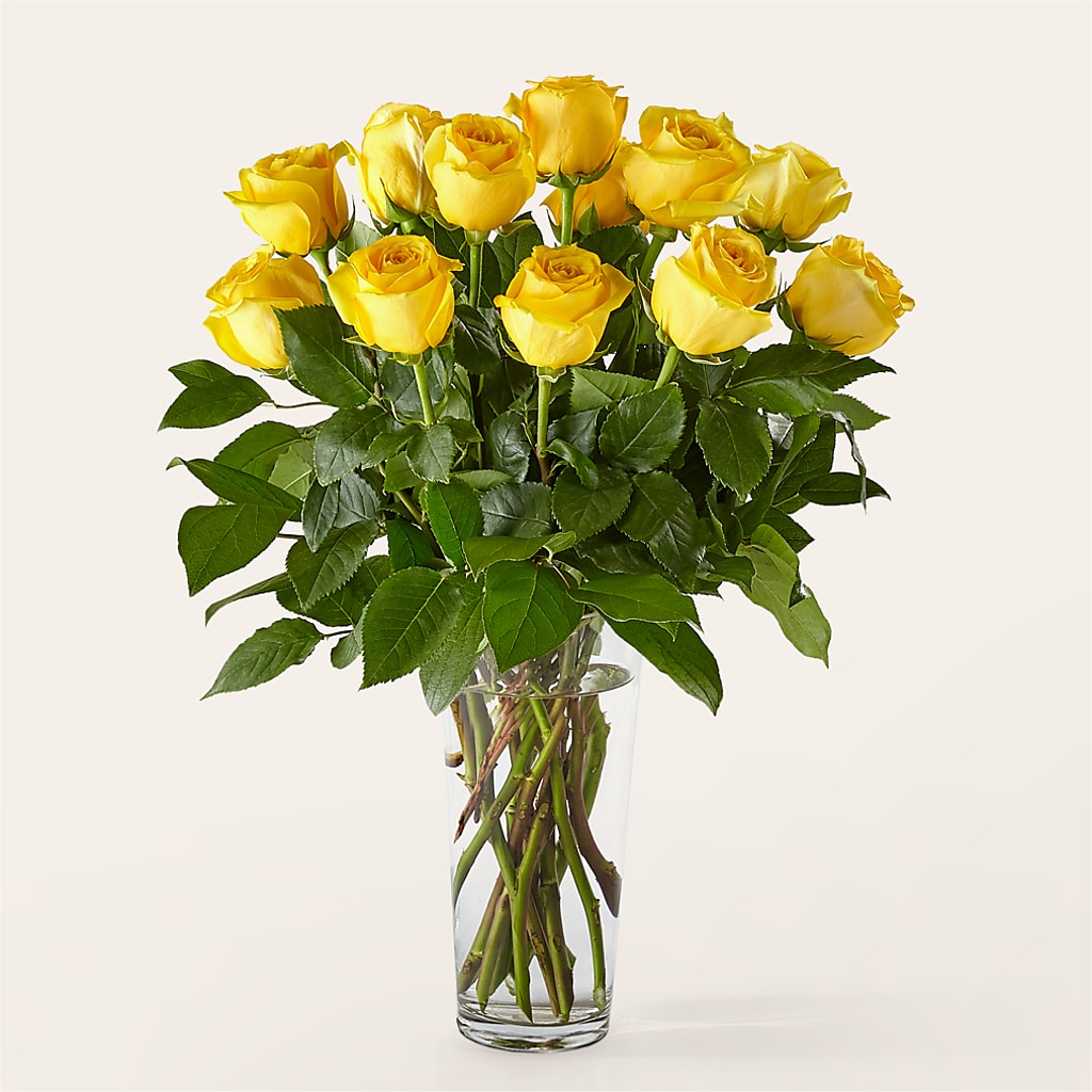Long Stem Yellow Rose Bouquet –  Dejavu Florist And Balloons, Durham NC