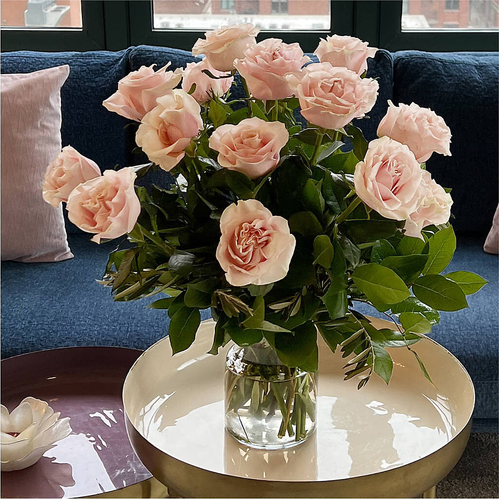 Long Stem Pink Rose Bouquet –  Dejavu Florist And Balloons, Durham NC