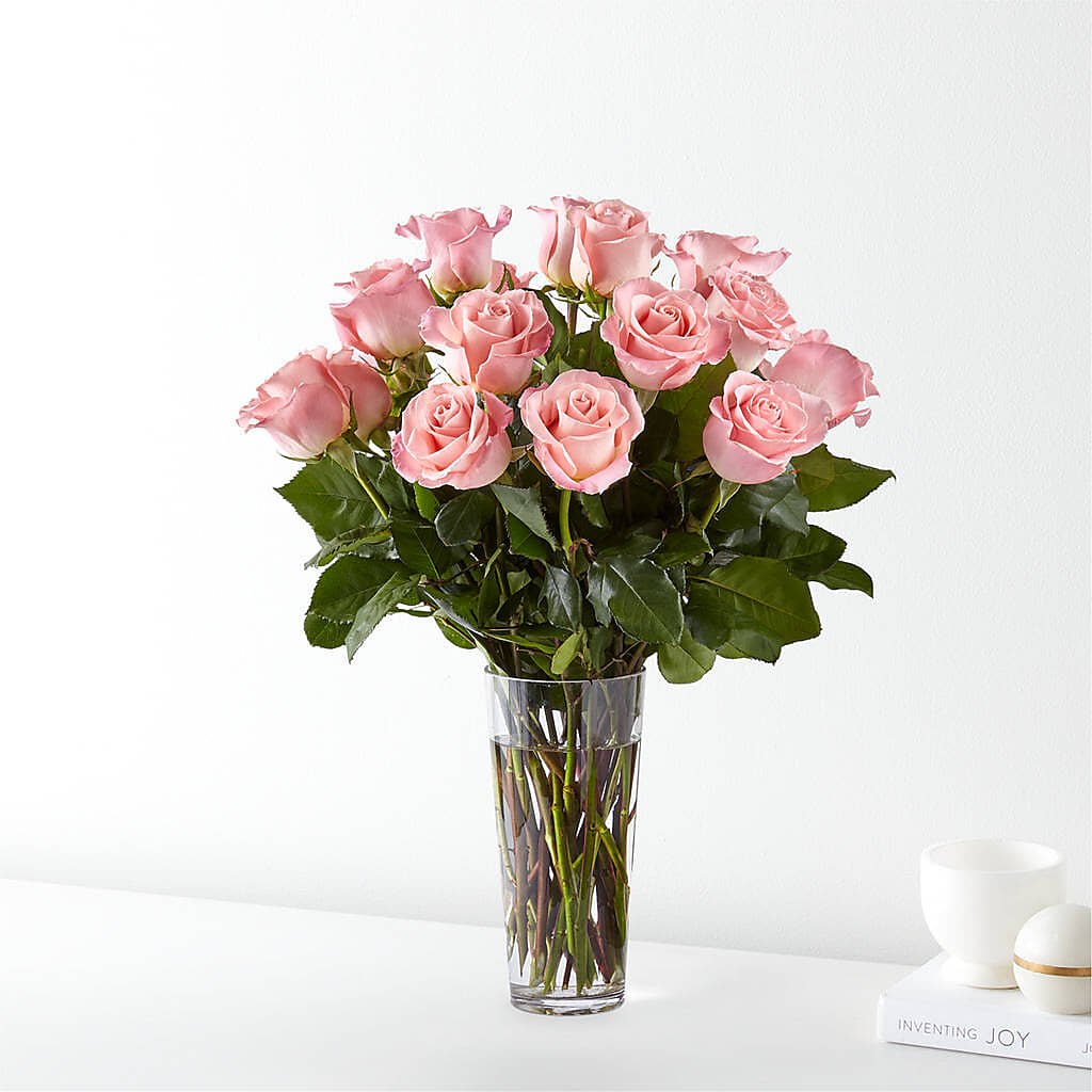 Long Stem Pink Rose Bouquet –  Dejavu Florist And Balloons, Durham NC