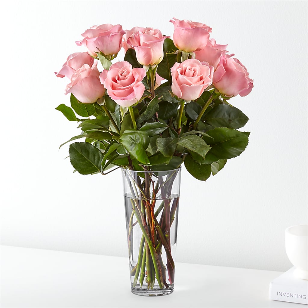 Long Stem Pink Rose Bouquet –  Dejavu Florist And Balloons, Durham NC