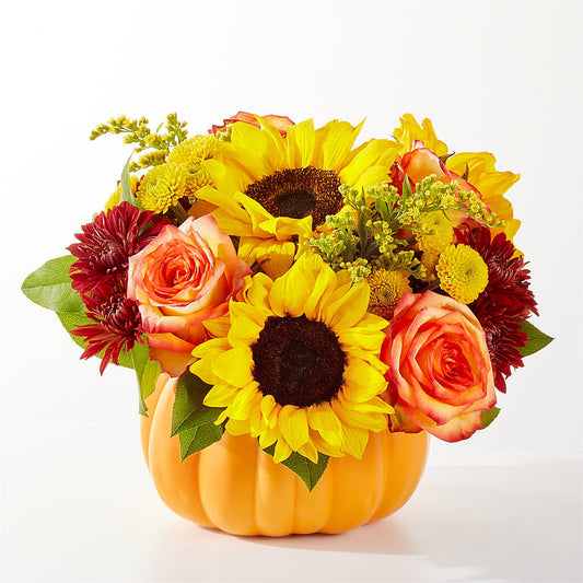 Golden Gourd Pumpkin Bouquet –  Dejavu Florist And Balloons, Durham NC