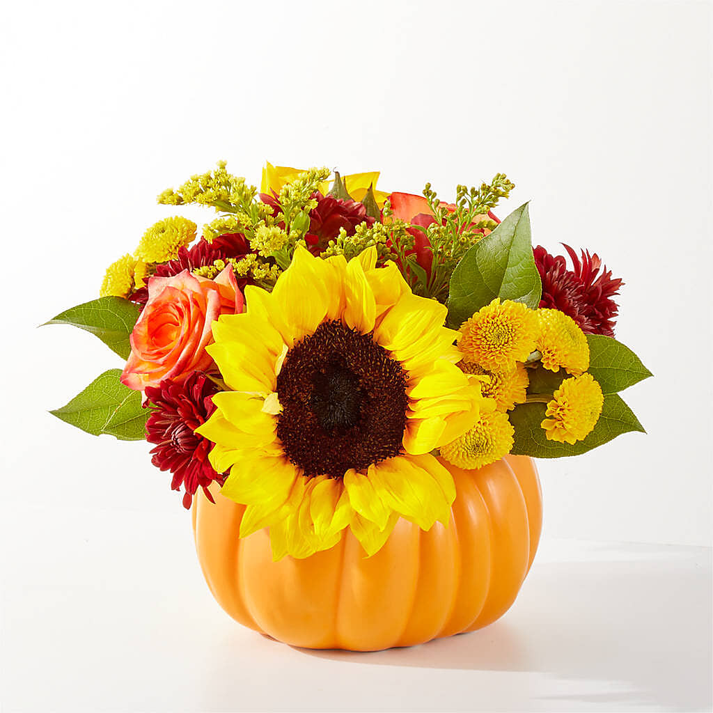 Golden Gourd Pumpkin Bouquet –  Dejavu Florist And Balloons, Durham NC