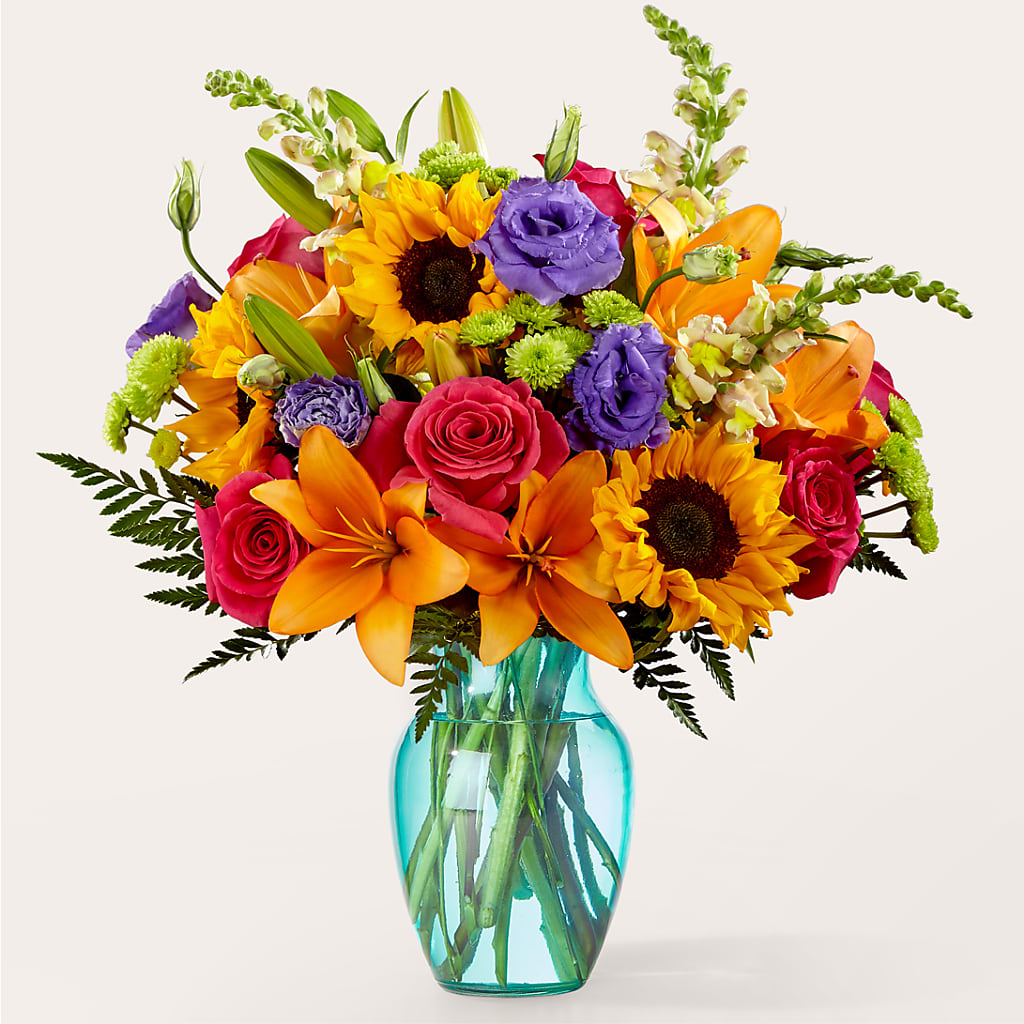 Double Rainbow Bouquet –  Dejavu Florist And Balloons, Durham NC