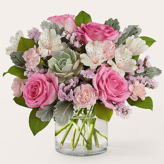Dusty Rose Bouquet –  Dejavu Florist And Balloons, Durham NC