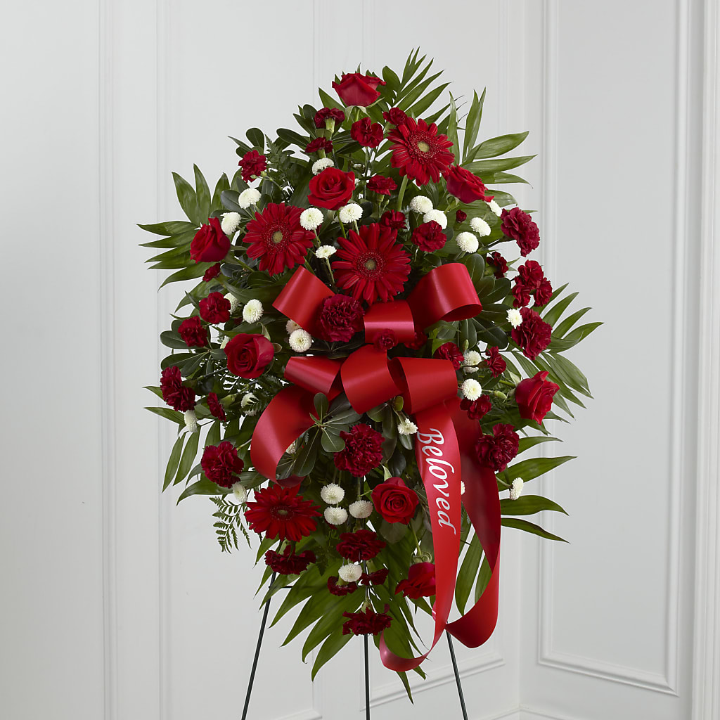 Treasured Memories Standing Spray –  Dejavu Florist And Balloons, Durham NC