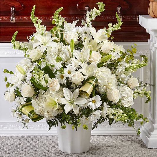 Thoughts of Tranquility Floor Basket –  Dejavu Florist And Balloons, Durham NC