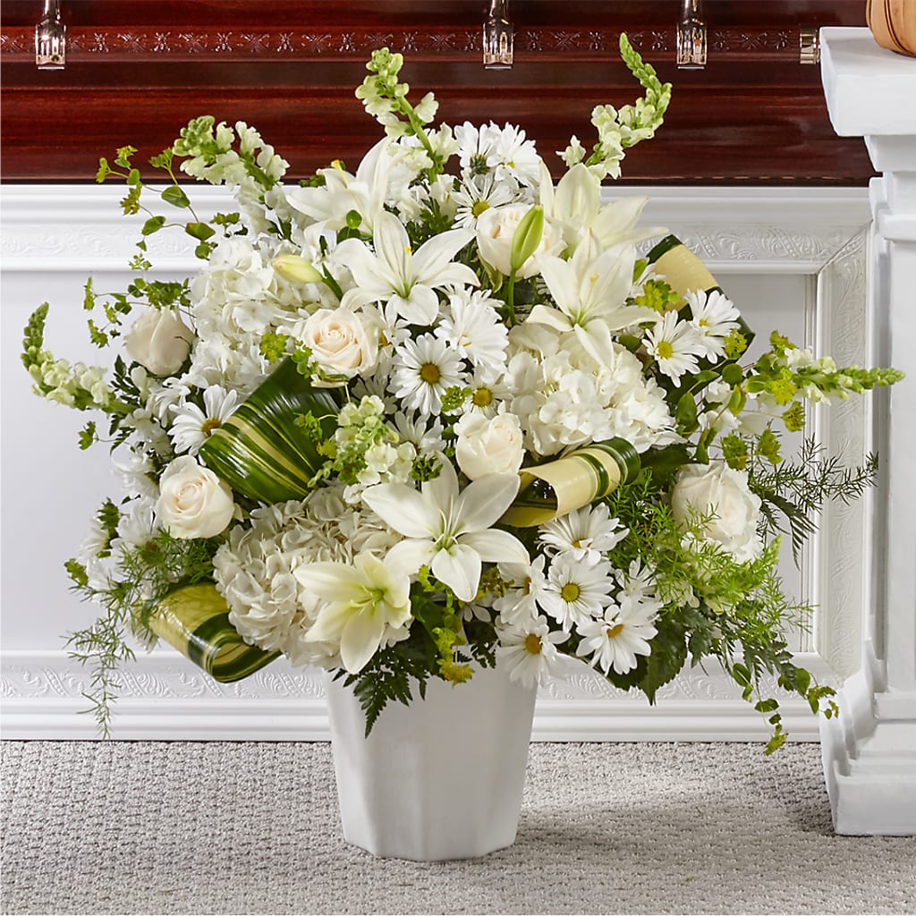 Thoughts of Tranquility Floor Basket –  Dejavu Florist And Balloons, Durham NC