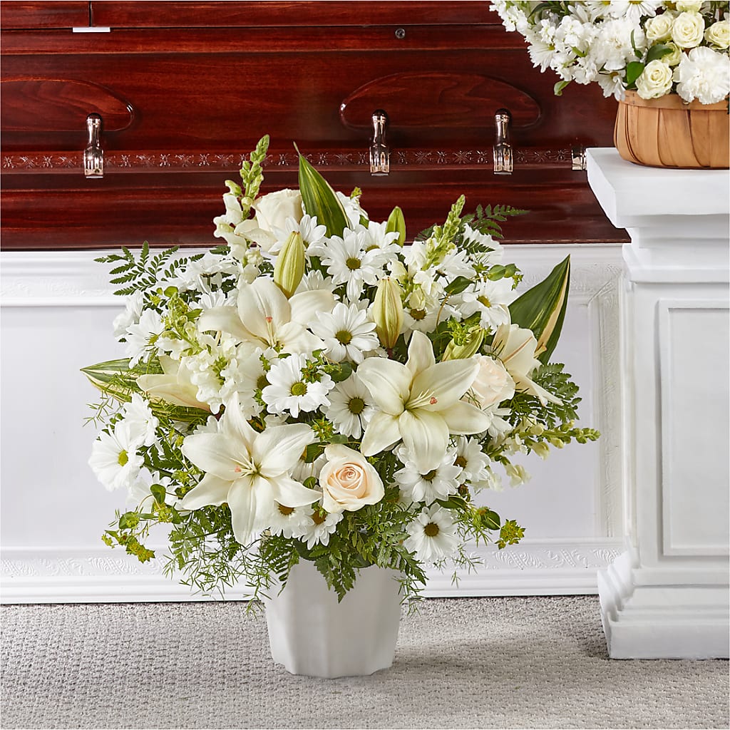 Thoughts of Tranquility Floor Basket –  Dejavu Florist And Balloons, Durham NC