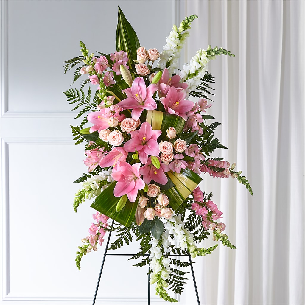 Elegant Embrace Standing Spray –  Dejavu Florist And Balloons, Durham NC