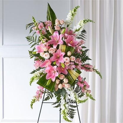 Elegant Embrace Standing Spray –  Dejavu Florist And Balloons, Durham NC