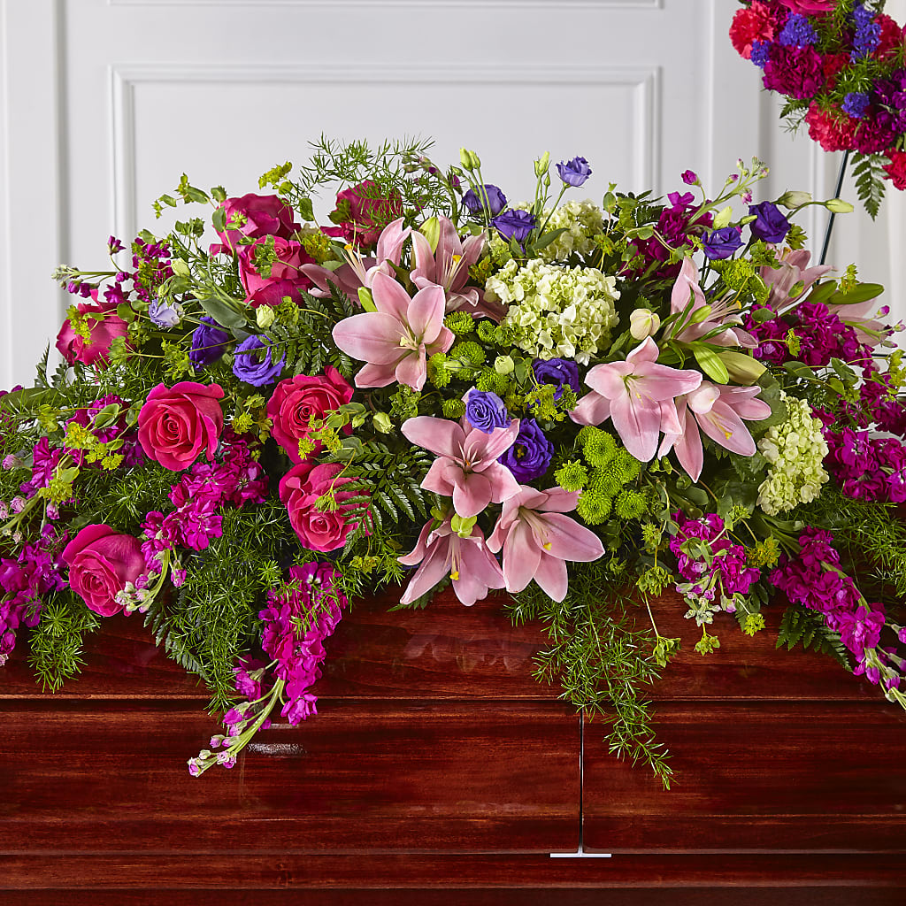 Radiant Tribute Casket Spray –  Dejavu Florist And Balloons, Durham NC
