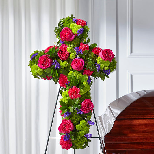 Tribute Rose Floral Cross –  Dejavu Florist And Balloons, Durham NC