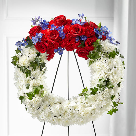 Patriotic Passion Wreath –  Dejavu Florist And Balloons, Durham NC