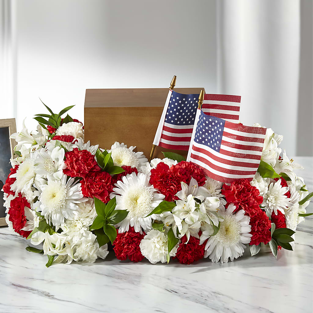 Spirit of Patriotism Cremation Adornment –  Dejavu Florist And Balloons, Durham NC