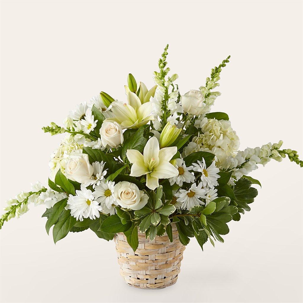 Ivory Elegance Floral Basket –  Dejavu Florist And Balloons, Durham NC