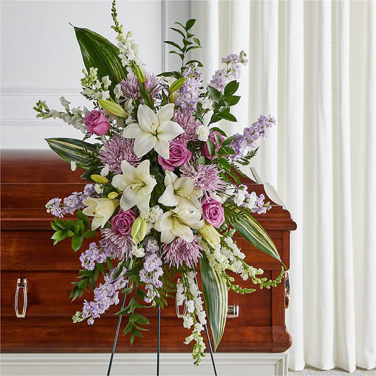 Grateful Hearts Standing Spray –  Dejavu Florist And Balloons, Durham NC