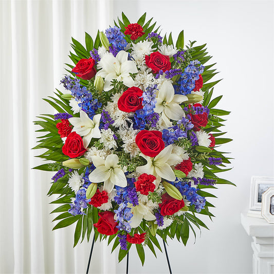 Cherished Service Standing Spray –  Dejavu Florist And Balloons, Durham NC