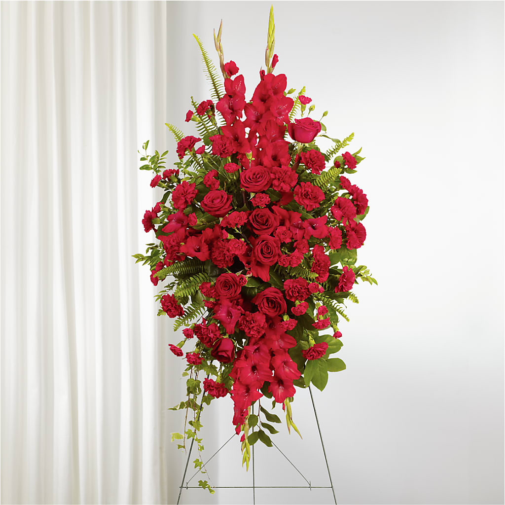 From the Heart Standing Spray –  Dejavu Florist And Balloons, Durham NC