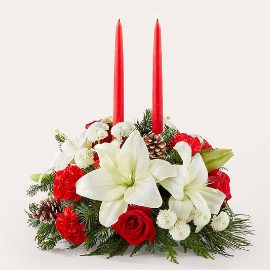 Seasonal Festivities Centerpiece –  Dejavu Florist And Balloons, Durham NC