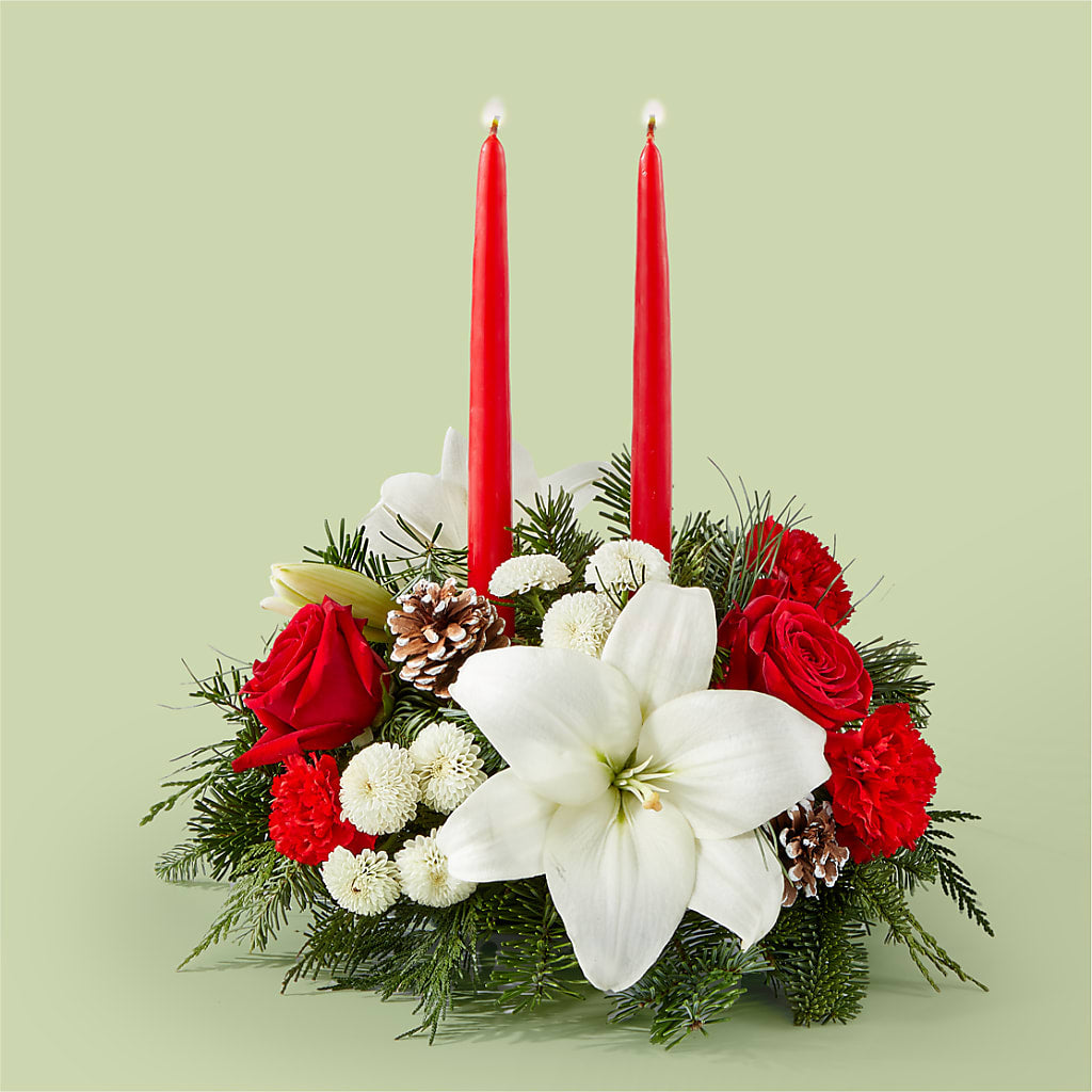 Seasonal Festivities Centerpiece –  Dejavu Florist And Balloons, Durham NC