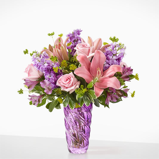 Precious Petals Bouquet with Luxe Swirl Vase –  Dejavu Florist And Balloons, Durham NC