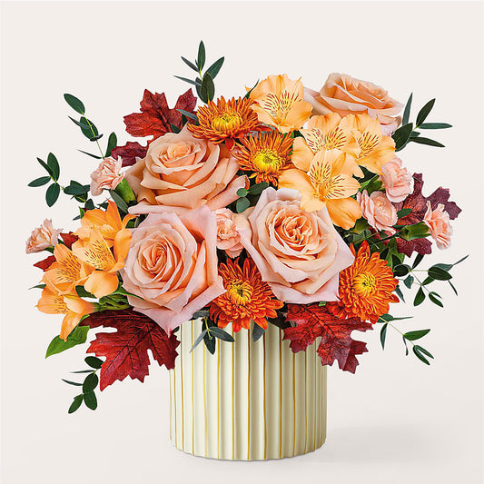 Spiced Latte Bouquet with Ivory Vase –  Dejavu Florist And Balloons, Durham NC