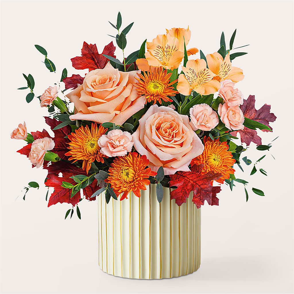 Spiced Latte Bouquet with Ivory Vase –  Dejavu Florist And Balloons, Durham NC