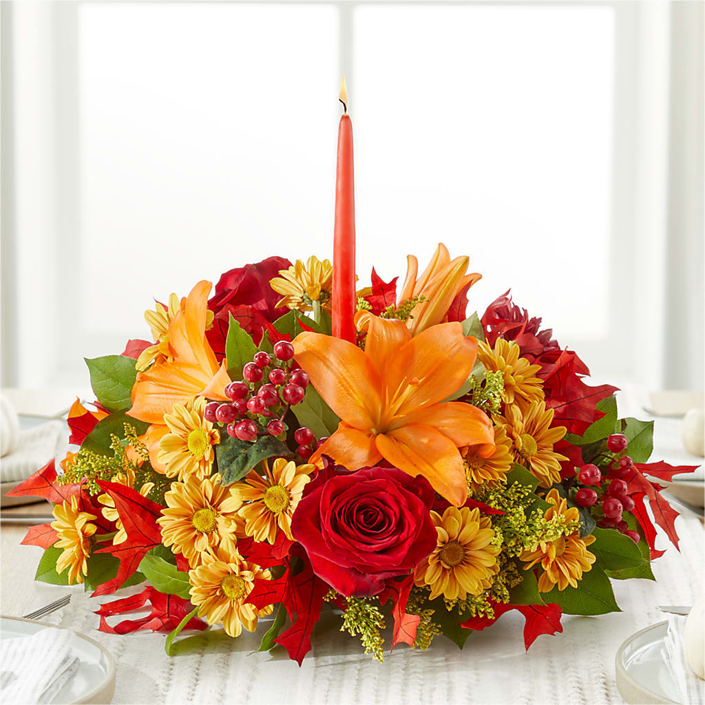 Autumn's Embrace Centerpiece –  Dejavu Florist And Balloons, Durham NC