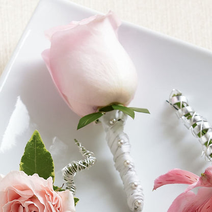 Pink Rose Boutonniere –  Dejavu Florist And Balloons, Durham NC