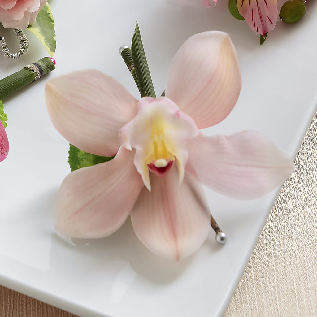 Pink Cymbidium Boutonniere –  Dejavu Florist And Balloons, Durham NC