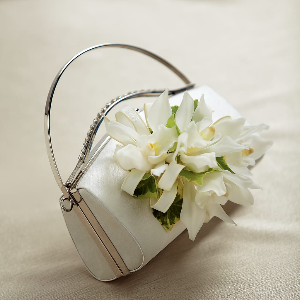 White Purse Decor –  Dejavu Florist And Balloons, Durham NC