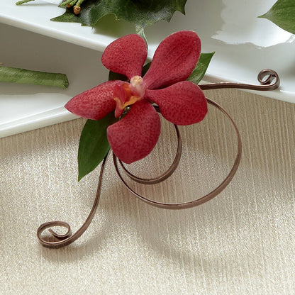 Red Mokara Boutonniere –  Dejavu Florist And Balloons, Durham NC